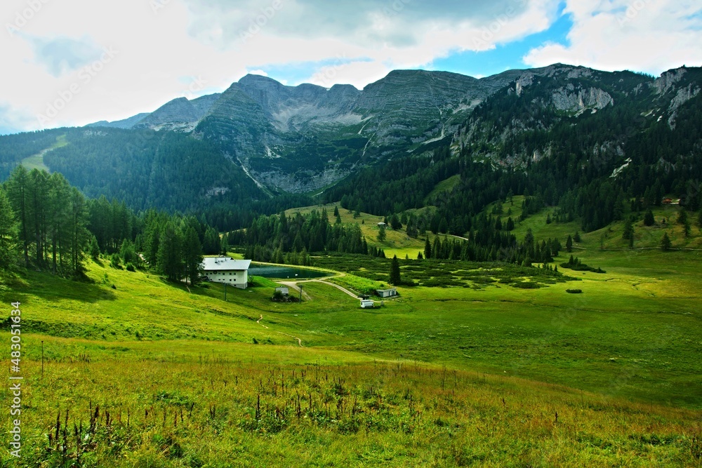 Austrian Alps - view from the path near Standseilbahn Wurzeralm station in the Totes Gebirge