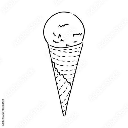 ice cream cone doodle ice cream vector