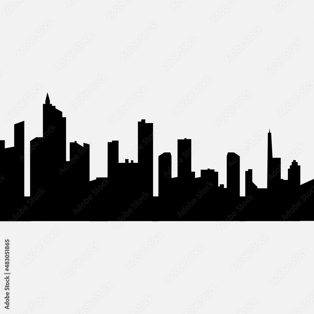 New York cityscape flat vector illustration