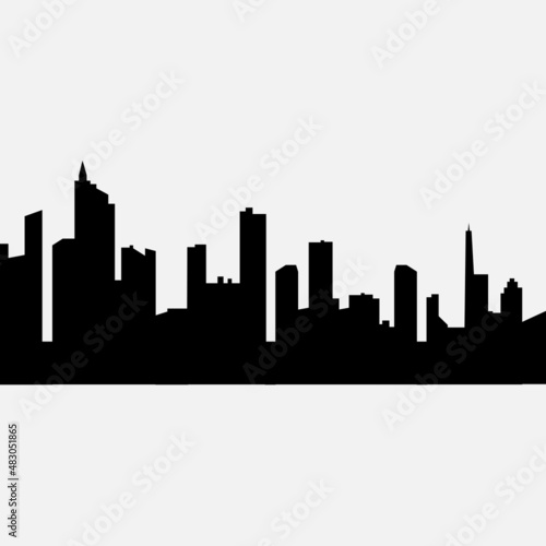 New York cityscape flat vector illustration