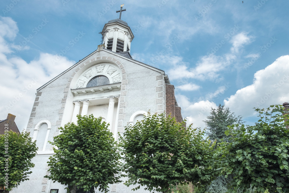 Obraz premium The Johannes Nepomuk Church in Woudrichem, Noord-Brabant Province, The Netherlands