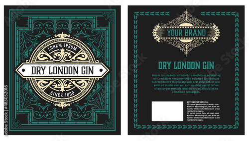 Whiskey label with old frames