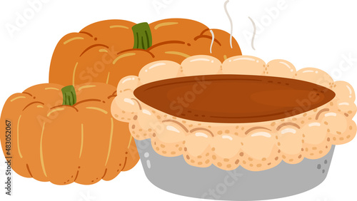 Pumpkin Pie Hot Illustration