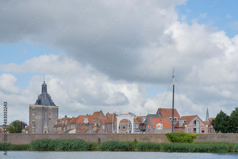 Enkhuizen seen from the IJsselmeer, Noord-Holland Province, The Netherlands