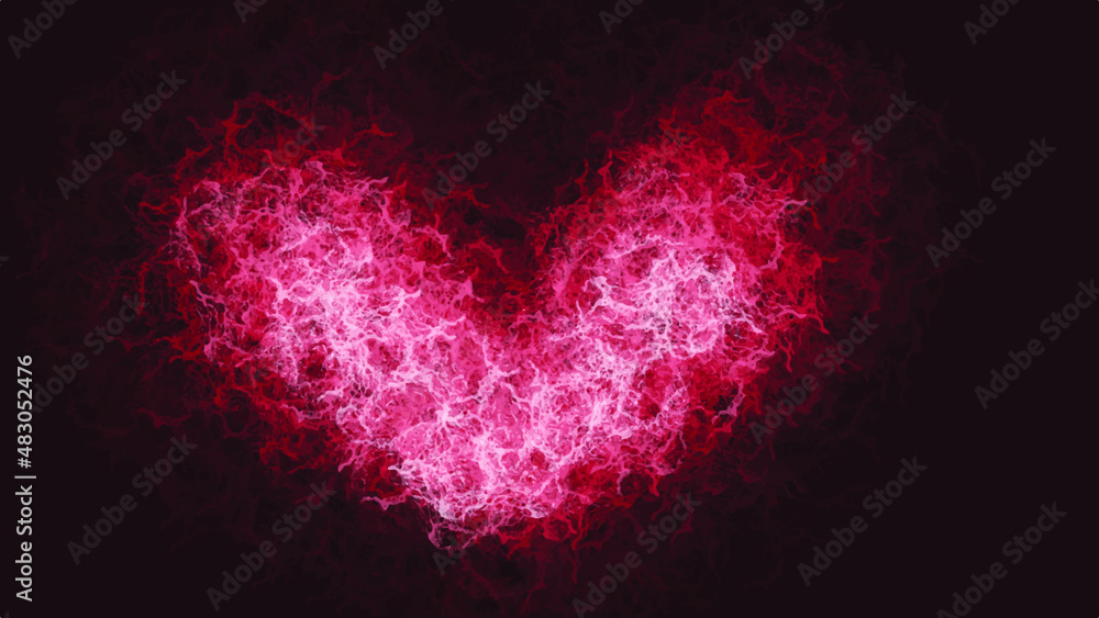 red love heart shaped dye abstract background vector watercolor painting