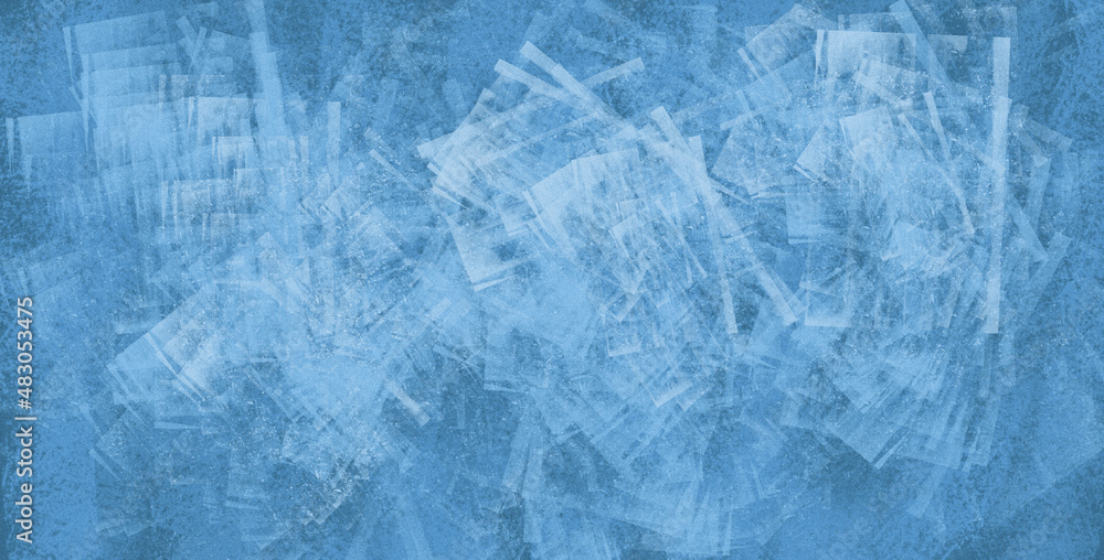 Fototapeta premium Grunge blue background. Abstract illustration texture of cracks, chips, dot. Dirty monochrome pattern of the old worn surface