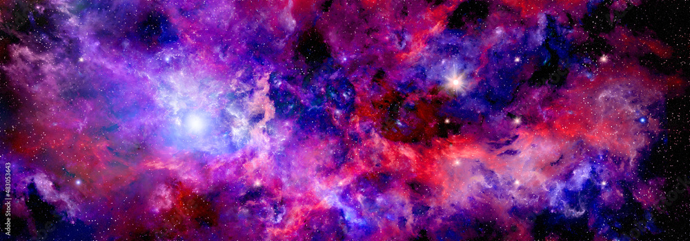 A starry sky with cosmic dust and a nebula A starry sky with cosmic dust and a nebula
