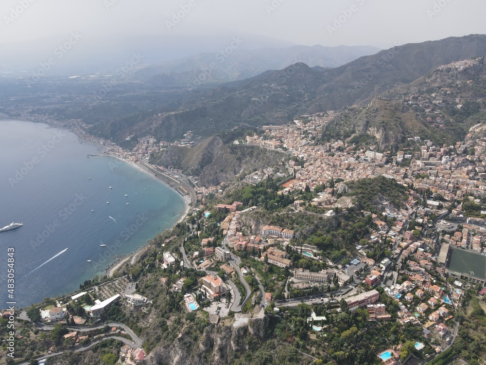 Naklejka premium Aerial view of Taormina