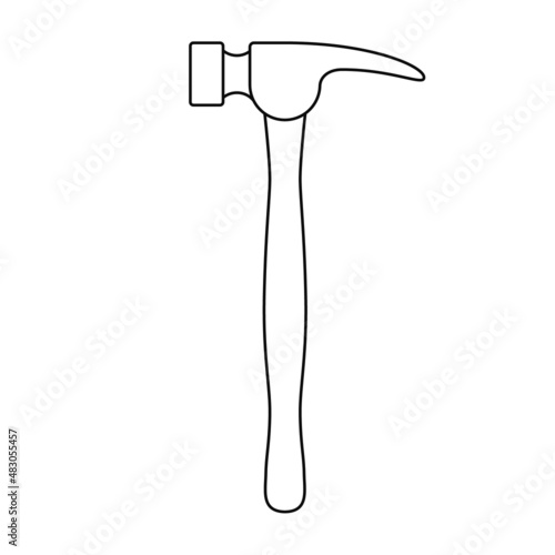 Hammer icon isolated on white background. Vector gavel illustration.