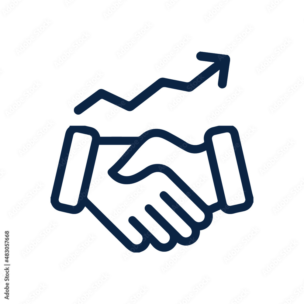 Business deal growth or success icon Business deal growth or success icon