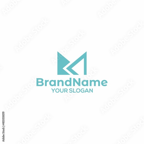 MK Arrow Logo Design Vector