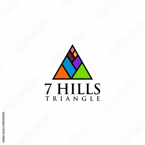 Free Download Seven Hills Triangle Logo Design Vector - GFXLoad