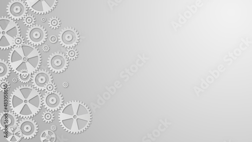Background with Gears. Coordinated Mechanism. 