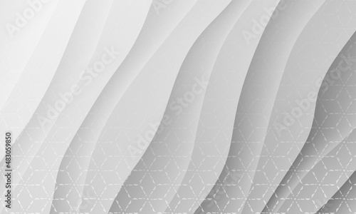 Monochrome Simple Geometric Effect Background. Black Line Halftone Wave Design. Grey Motion Graphic Illustration Wallpaper. Silver Business Texture Wall Background.