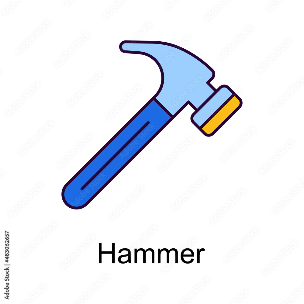 Hammer vector Filled Outline Icon Design illustration. Home Improvements Symbol on White background EPS 10 File Hammer vector Filled Outline Icon Design illustration. Home Improvements Symbol on White background EPS 10 File