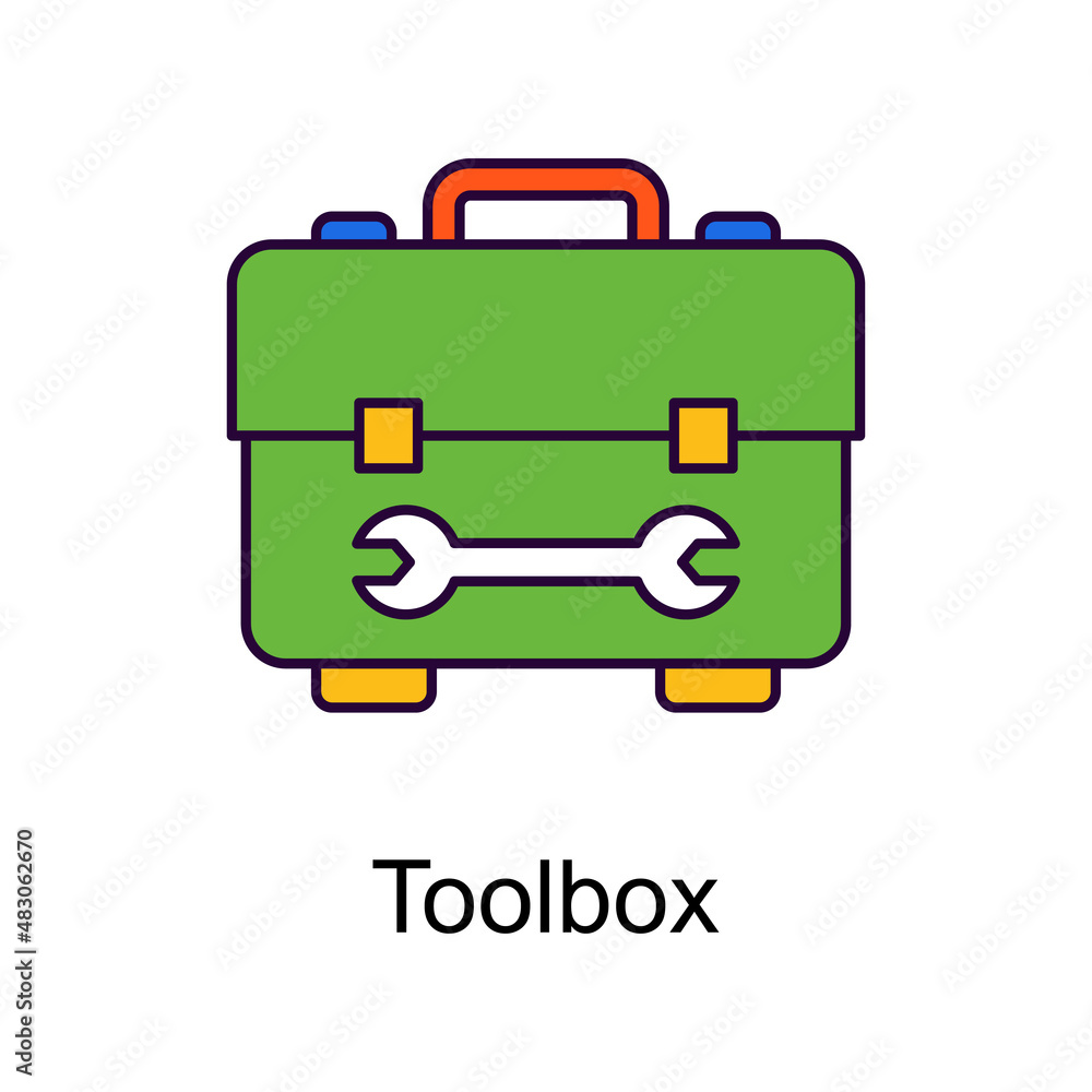Toolbox vector Filled Outline Icon Design illustration. Home Improvements Symbol on White background EPS 10 File Toolbox vector Filled Outline Icon Design illustration. Home Improvements Symbol on White background EPS 10 File