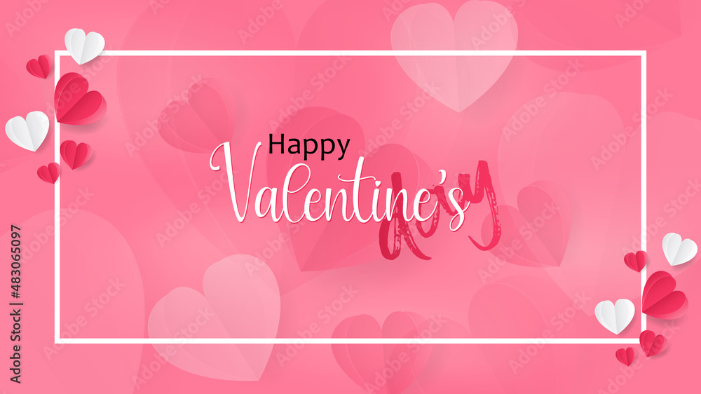 Valentine's day background concept. card, Poster, or banner Paper heart on pink background. Valentine's day background concept. card, Poster, or banner Paper heart on pink background.