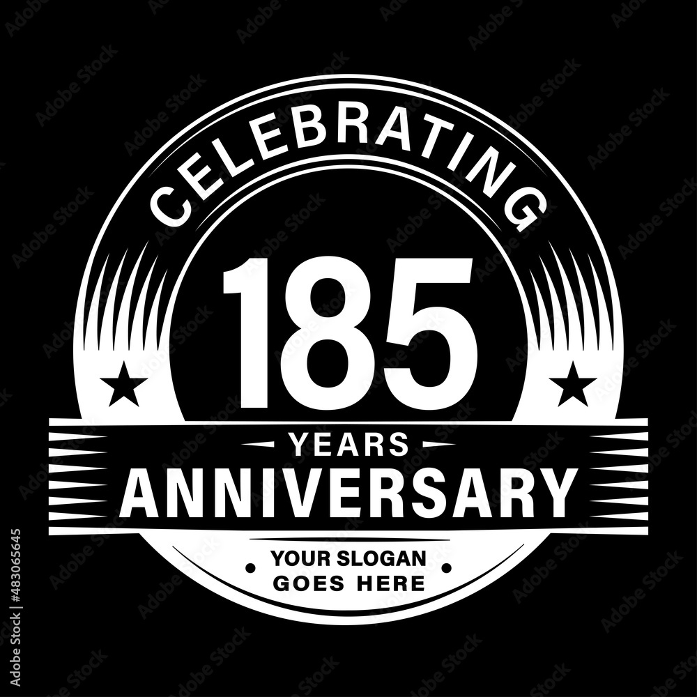 185 years anniversary celebration design template. 185th logo vector illustrations.