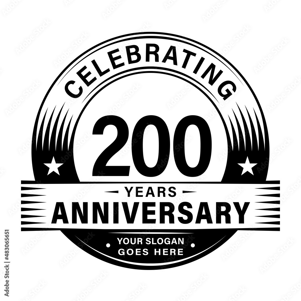 Obraz premium 200 years anniversary celebration design template. 200th logo vector illustrations.