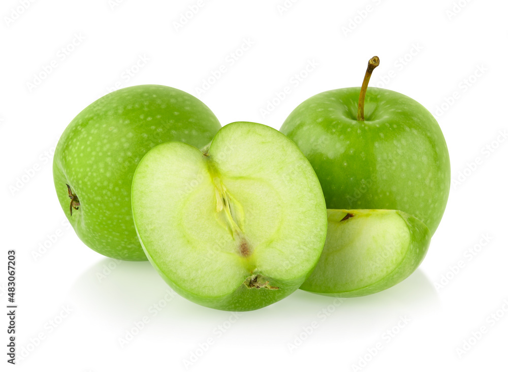 green apple isolated on white background. green apple isolated on white background.
