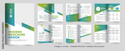 Corporate modern bi fold brochure template, Professional brochure template layout design