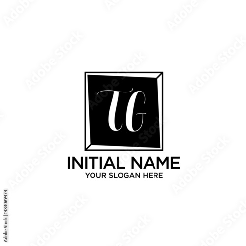 TG monogram logo template vector