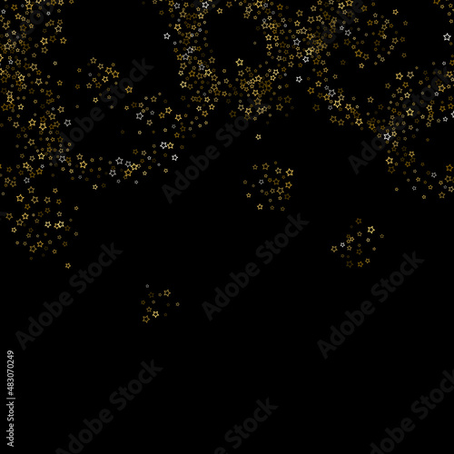 Gold Glitter Stars. Luxury Shiny Confetti.