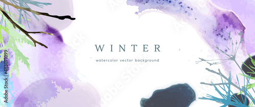 watercolor season vector winter holiday year art
