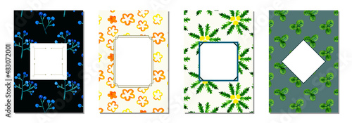 水彩たんぽぽときのみのパターンセット