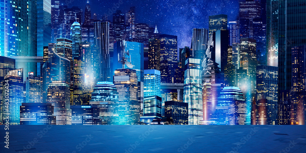 Fototapeta premium night city background
