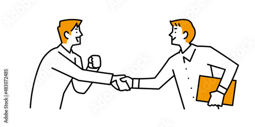 商談が成立した若手ビジネスパーソン