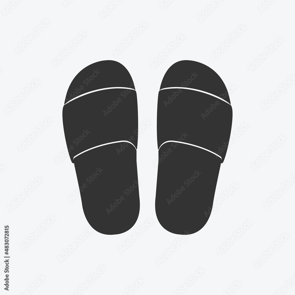 Pair of slippers, flip flops sandal isolated flat design vector illustration Pair of slippers, flip flops sandal isolated flat design vector illustration