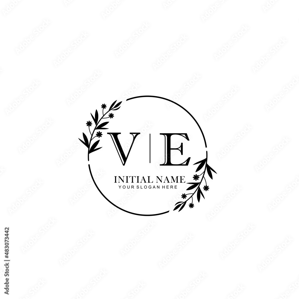 VE Hand drawn wedding monogram logo Stock Vector | Adobe Stock