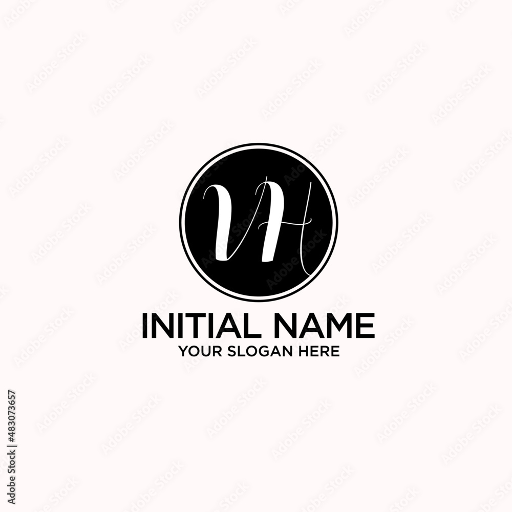 VH monogram logo template vector