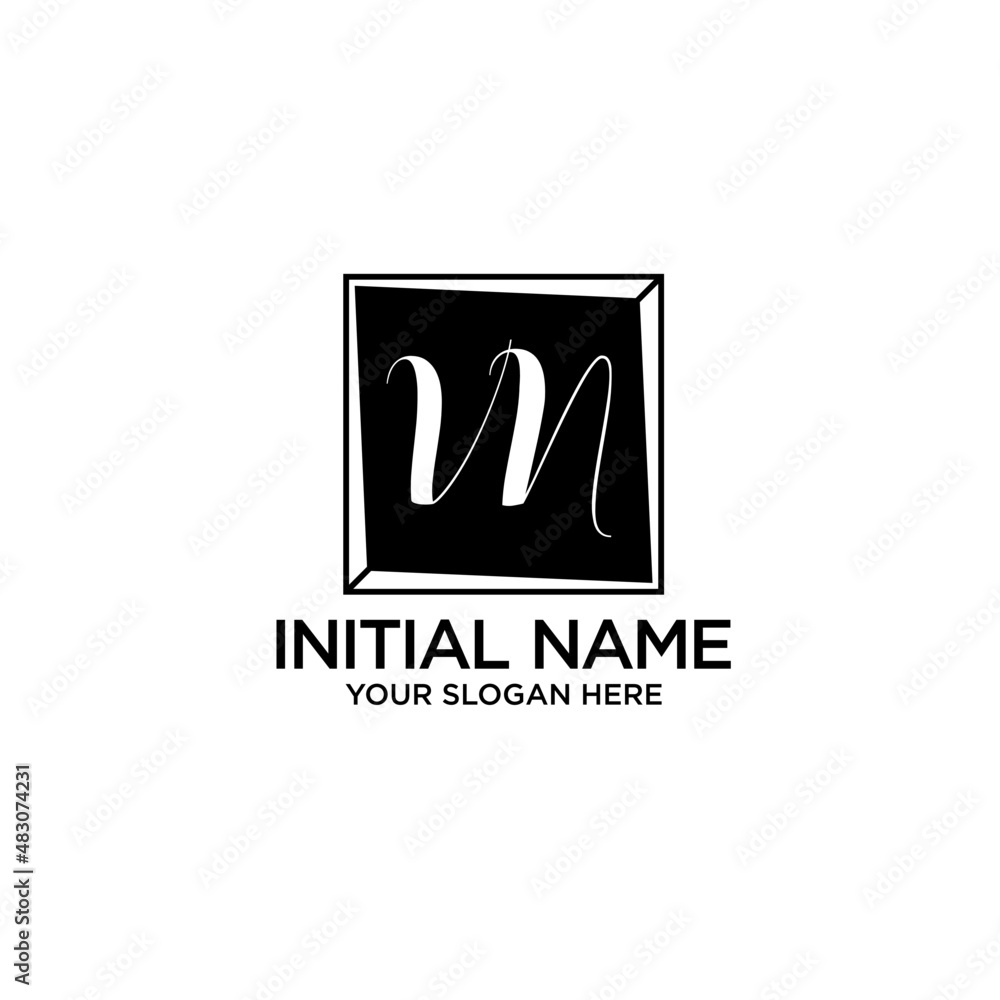 VN monogram logo template vector