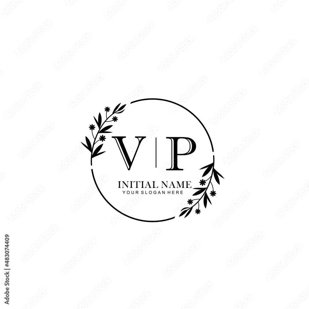 VP Hand drawn wedding monogram logo
