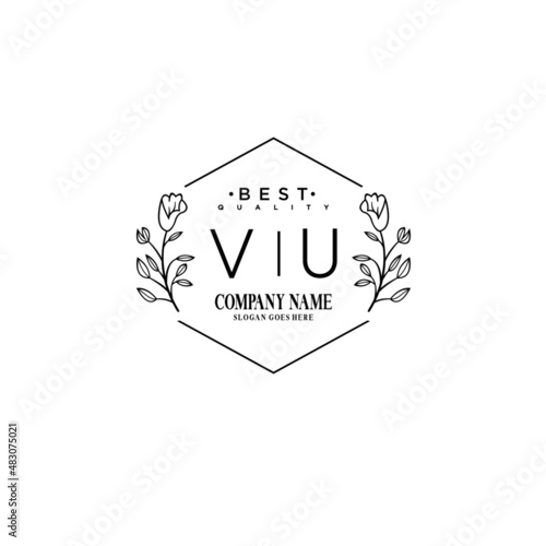 VU Hand drawn wedding monogram logo