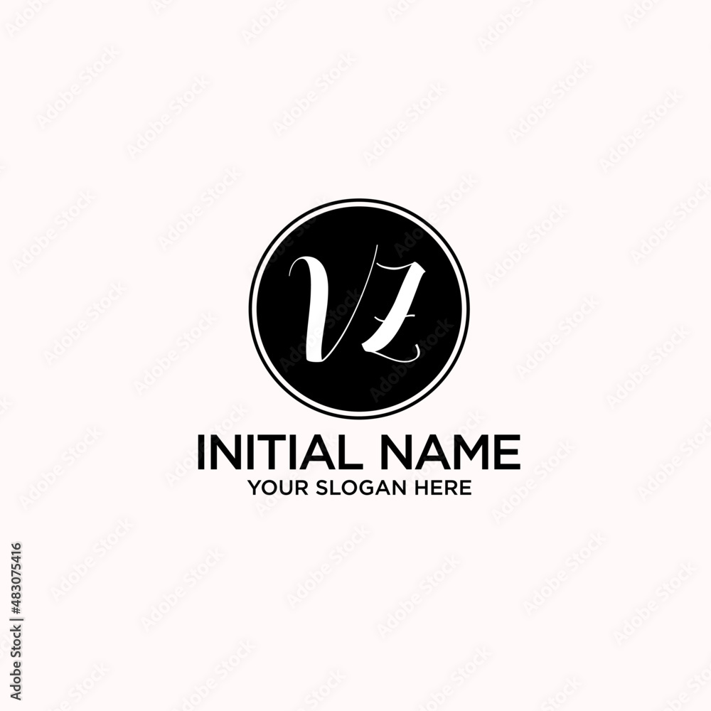 VZ monogram logo template vector