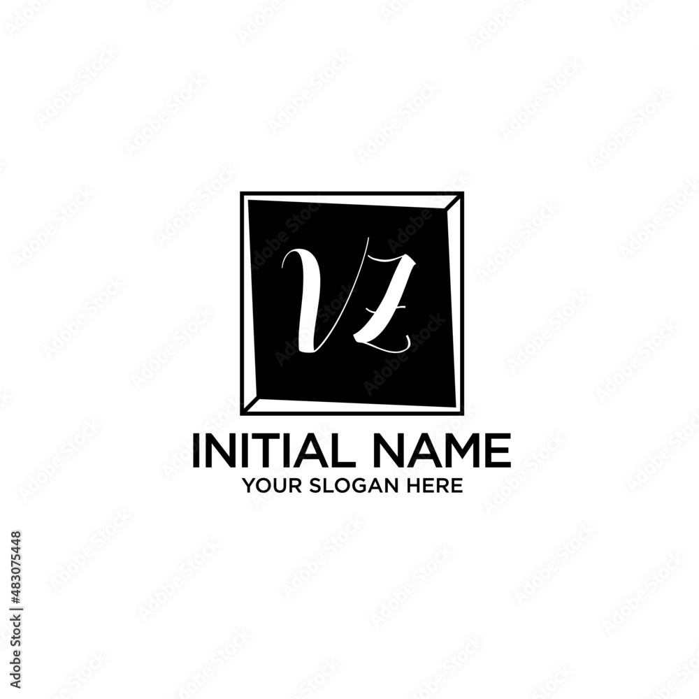 VZ monogram logo template vector VZ monogram logo template vector