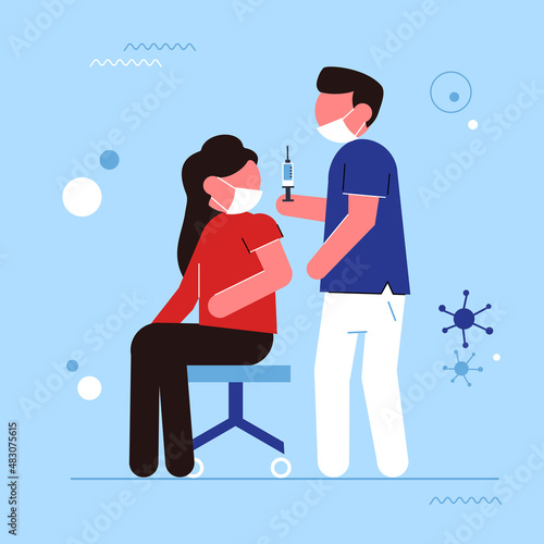 Doctor giving vaccine injection