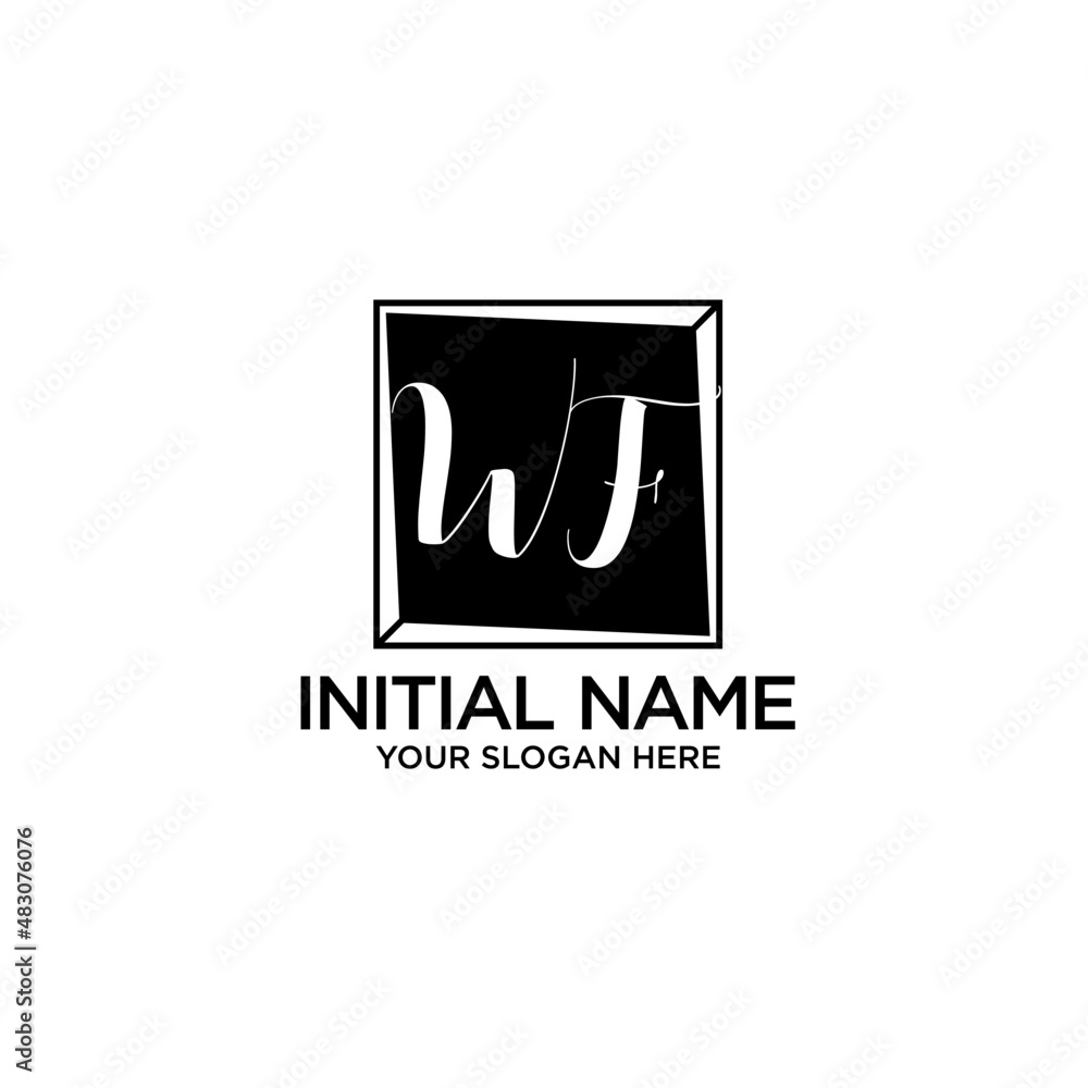 WF monogram logo template vector