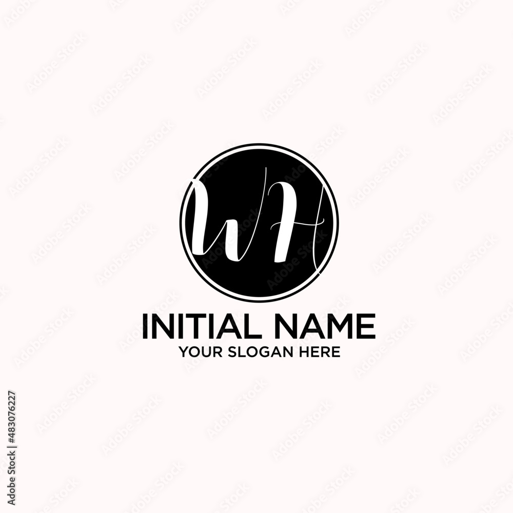 WH monogram logo template vector WH monogram logo template vector