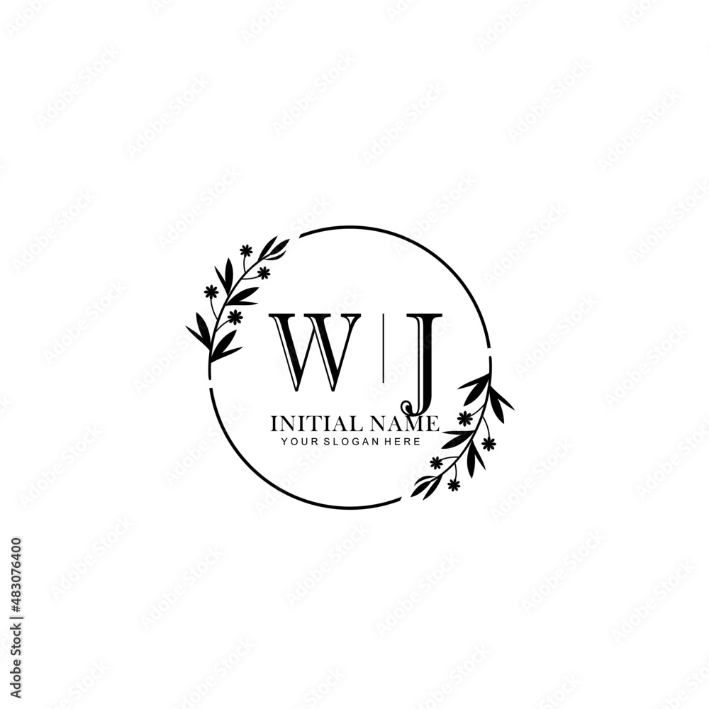 WJ Hand drawn wedding monogram logo WJ Hand drawn wedding monogram logo
