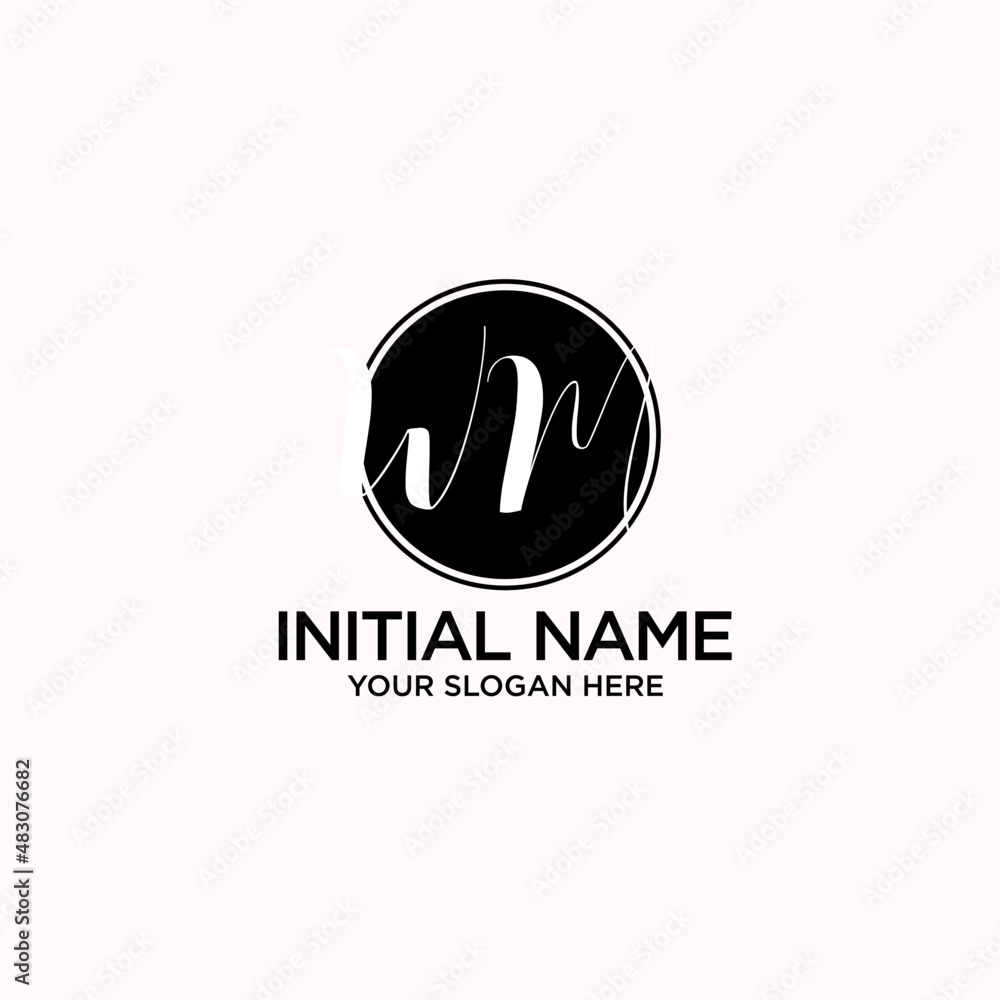 WM monogram logo template vector WM monogram logo template vector