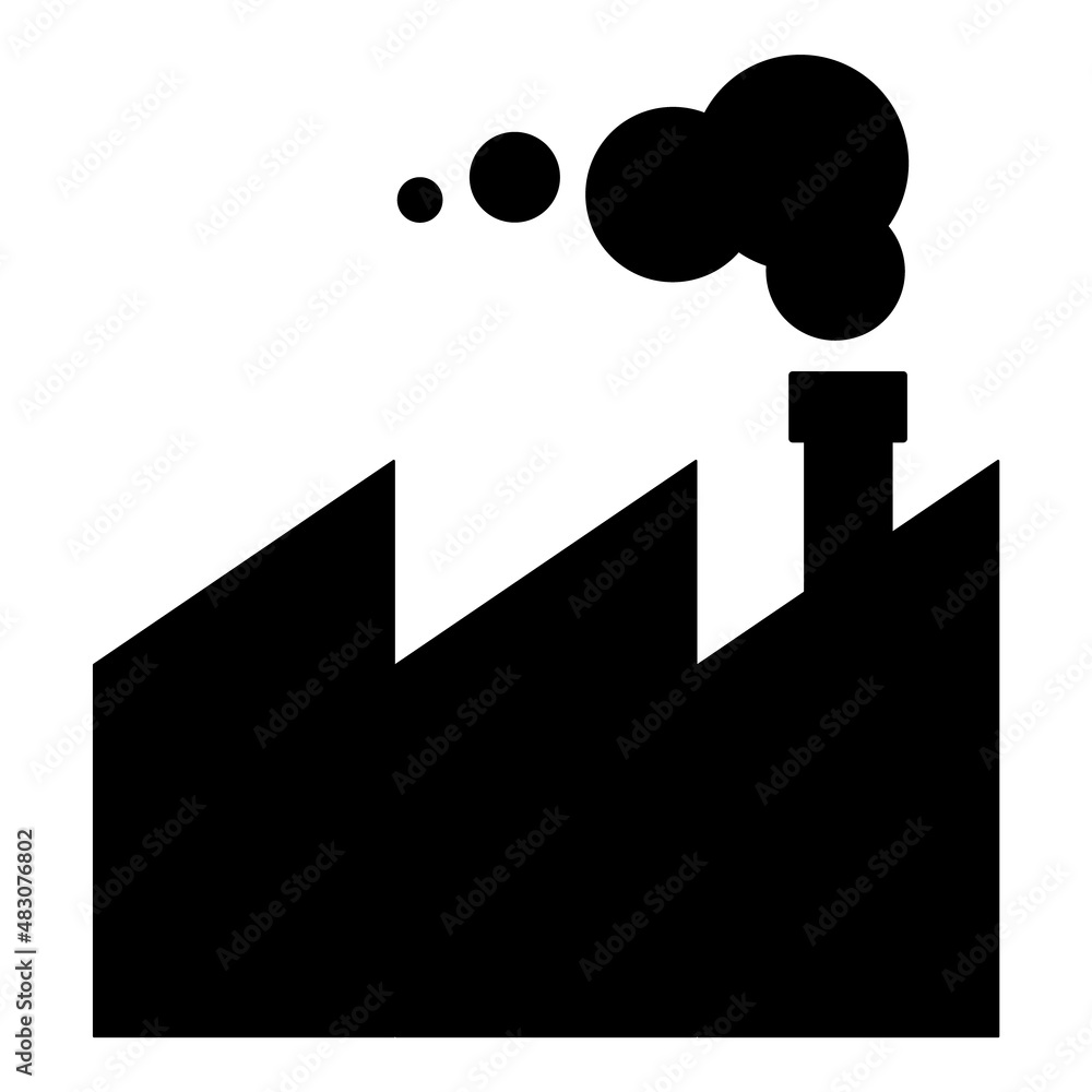 Factory Flat Icon Isolated On White Background Factory Flat Icon Isolated On White Background