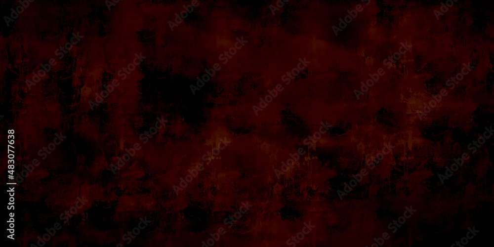 abstract gloomy black and red colors background for design. Dark background grunge texture design with distressed dark red rust pattern, 