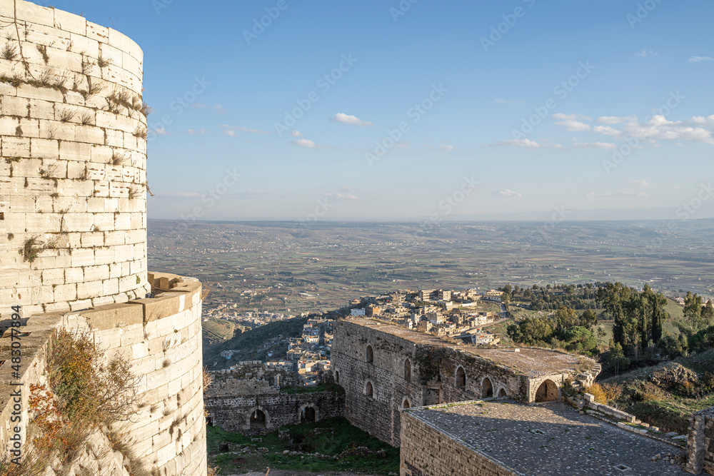 Obraz na płótnie Crac des Chevaliers – A crusader castle caught in conflict zone, Syria w salonie