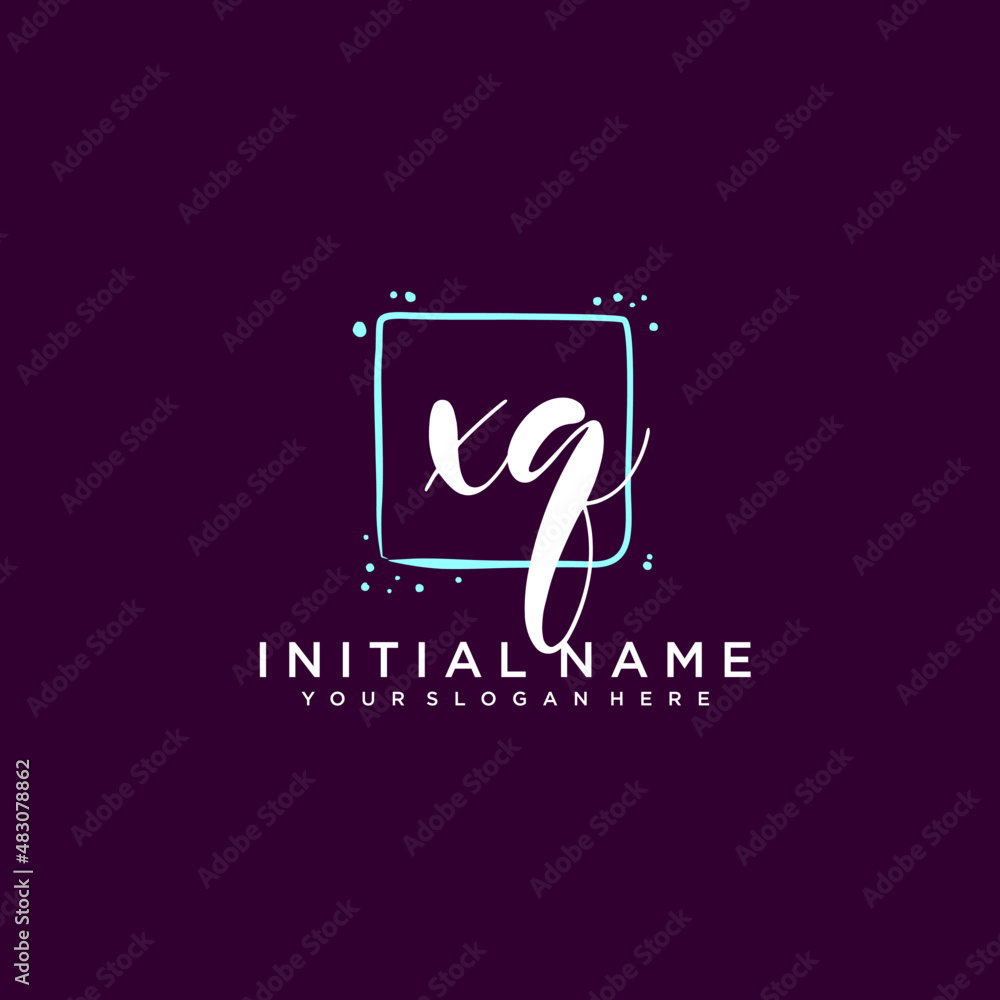 XQ monogram logo template vector XQ monogram logo template vector