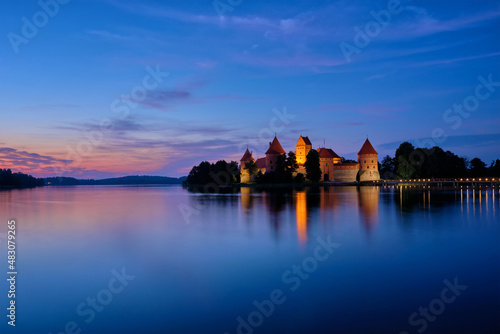 Trakai Island Castle in lake Galve, Lithuania