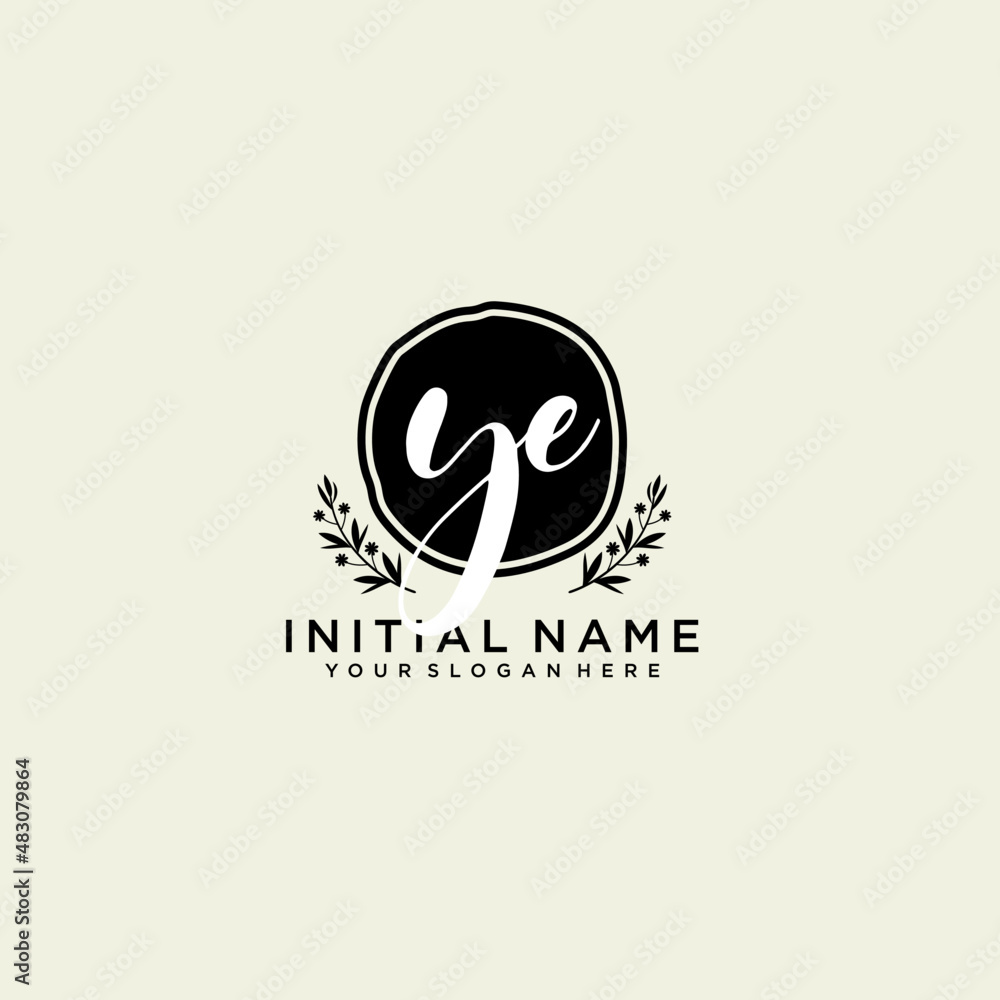Obraz premium YE monogram logo template vector